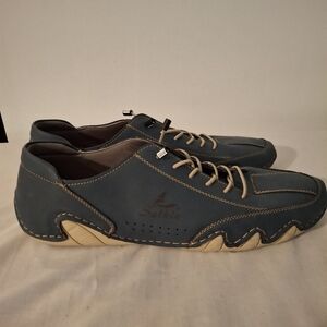 Salkin Blue and Tan Slip On Men's Sneakers with Durable Design